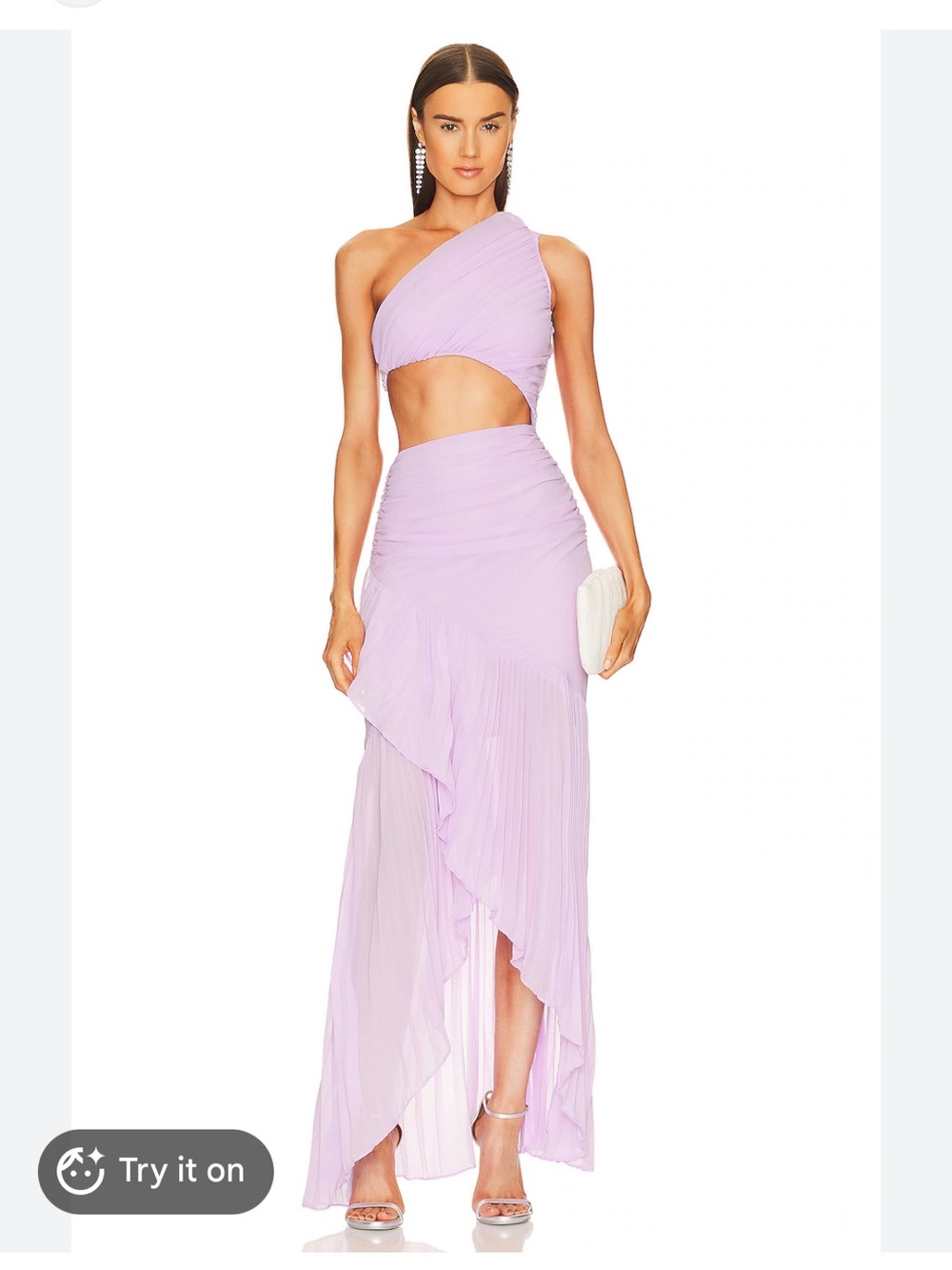 Michael Costello Lilac One-Shoulder Dress